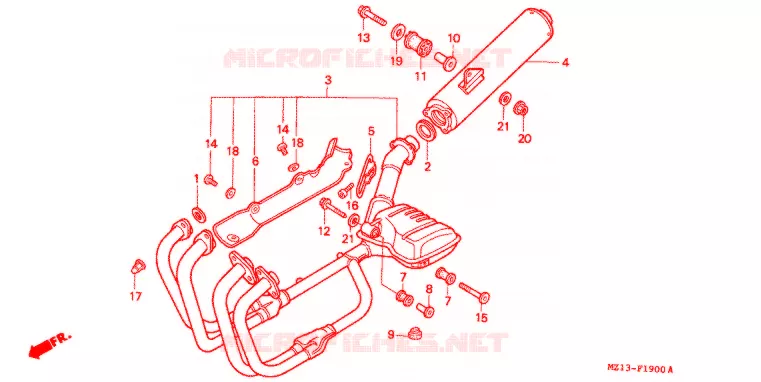 SILENCIEUX D'ECHAPPEMENT Honda MOTO 1000 CB 1995  CB1000FS