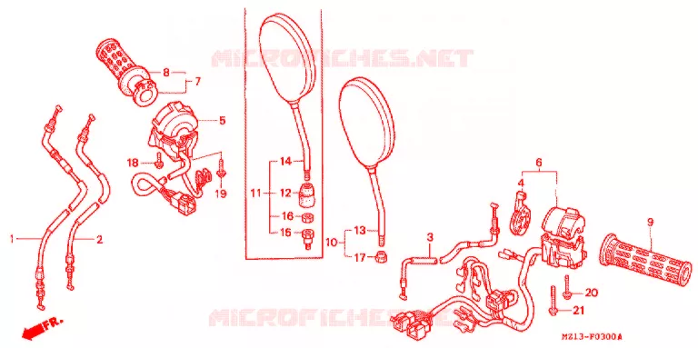 CABLES - COMMODOS - LEVIERS - POIGNEES Honda MOTO 1000 CB 1996  CB1000FS