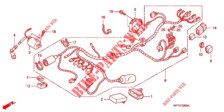 FAISCEAU DES FILS  pour Honda CBR 125 de 2005
