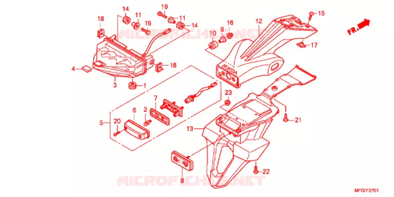 FEU ARRIERE (2) Honda MOTO 600 HORNET 2011  CB600FAB