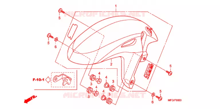 GARDE BOUE AVANT Honda MOTO 600 HORNET 2011  CB600FAB