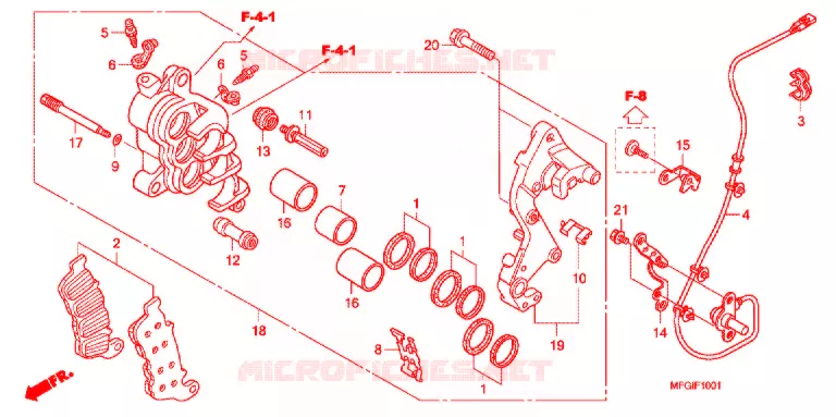 MACHOIRE DE FREIN AVANT D.  Honda MOTO 600 HORNET 2011  CB600FAB