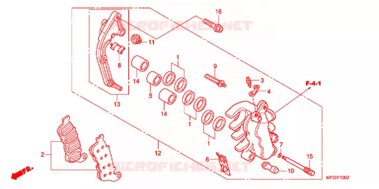 MACHOIRE DE FREIN AVANT G.  Honda MOTO 600 HORNET 2011  CB600FAB