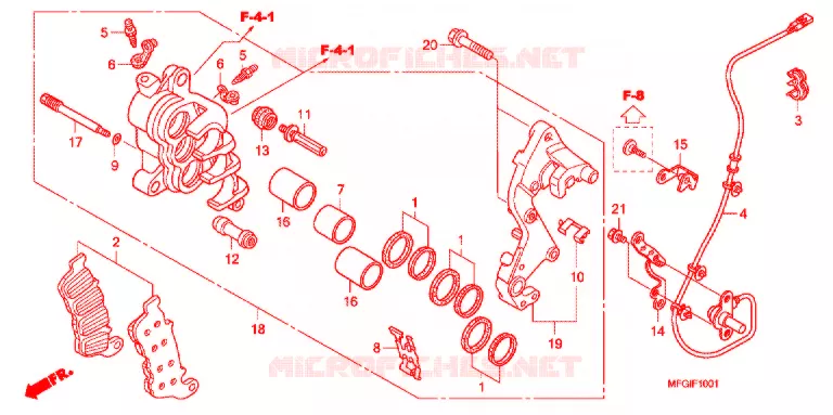 MACHOIRE DE FREIN AVANT D.  Honda MOTO 600 HORNET 2011  CB600FAB