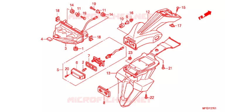 FEU ARRIERE (2) Honda MOTO 600 HORNET 2011  CB600FB