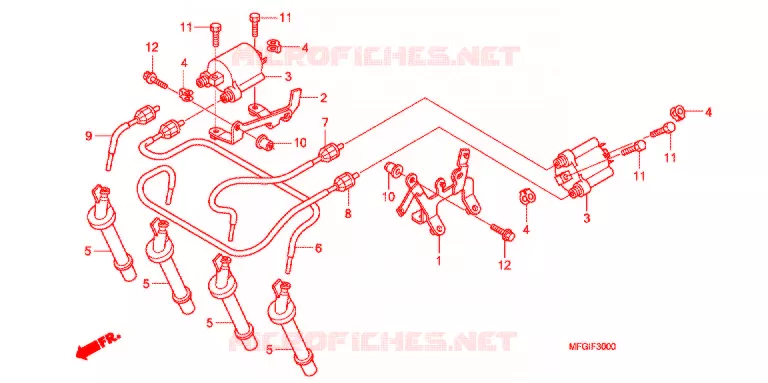 BOBINE D'ALLUMAGE Honda MOTO 600 HORNET 2011  CB600FB