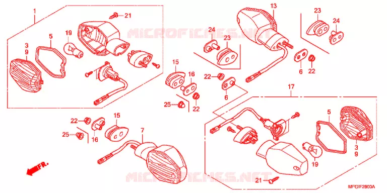 CLIGNOTANT Honda MOTO 600 HORNET 2011  CB600FB
