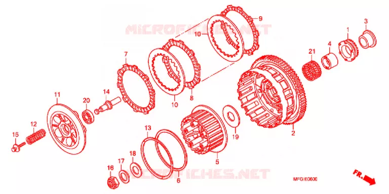 EMBRAYAGE Honda MOTO 600 HORNET 2011  CB600FB