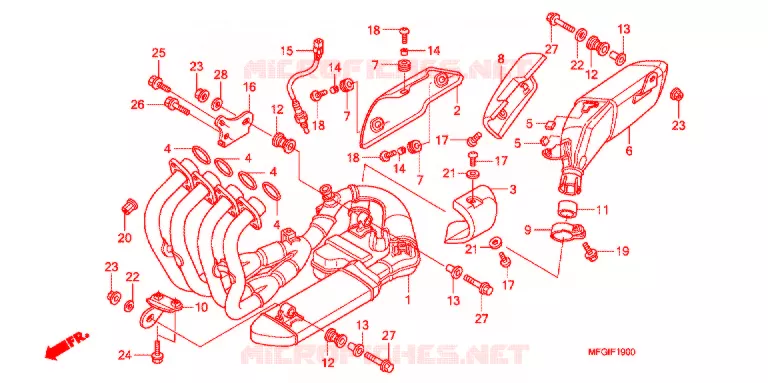 SILENCIEUX D'ECHAPPEMENT Honda MOTO 600 HORNET 2011  CB600FB