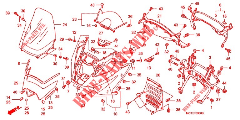 CARENAGE AVANT pour Honda SILVER WING 600 ABS de 2010