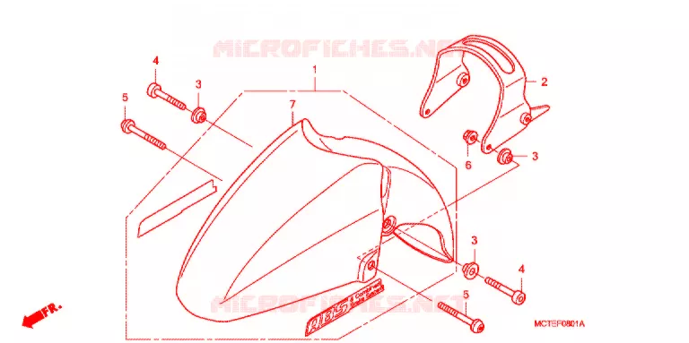 GARDE BOUE AVANT (FJS600D7/FJS600A) Honda SCOOTER 600 SILVERWING 2007  FJS600A7