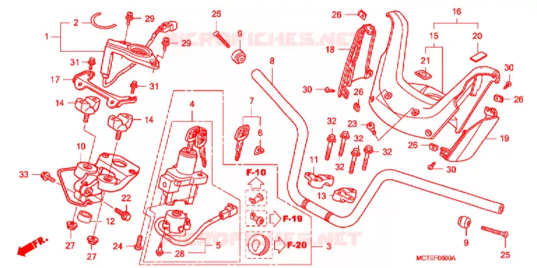 GUIDON - CARENAGE Honda SCOOTER 600 SILVERWING 2008  FJS600A7