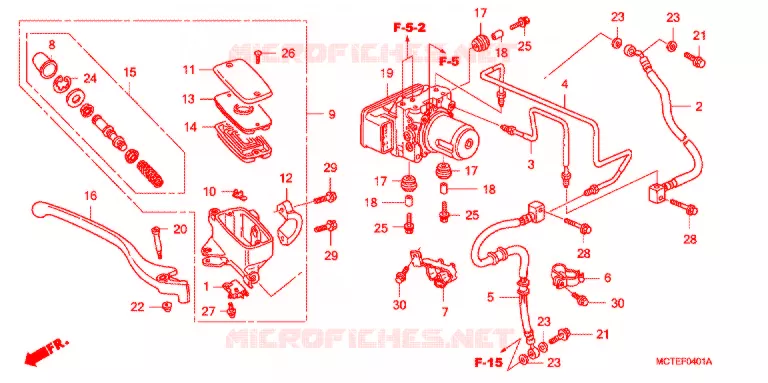 MAITRE-CYLINDRE FREIN AV. (FJS600A) Honda SCOOTER 600 SILVERWING 2007  FJS600A7