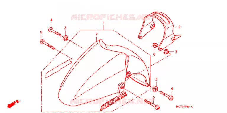GARDE BOUE AVANT (FJS600D7/FJS600A) Honda SCOOTER 600 SILVERWING 2007  FJS600A7