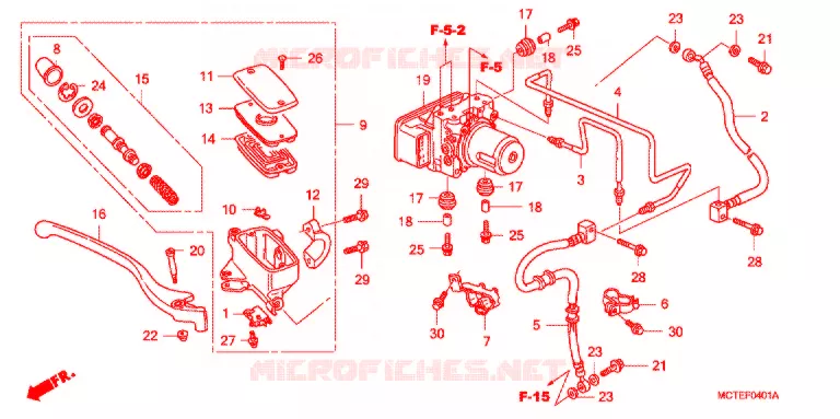MAITRE-CYLINDRE FREIN AV. (FJS600A) Honda SCOOTER 600 SILVERWING 2007  FJS600A7