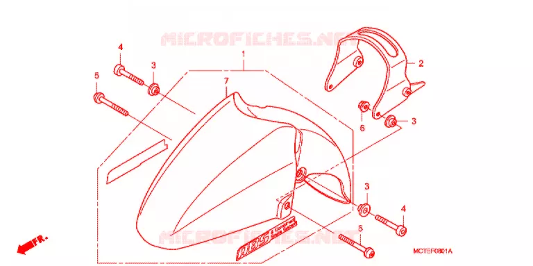 GARDE BOUE AVANT (FJS600D7/FJS600A) Honda SCOOTER 600 SILVERWING 2008  FJS600A7