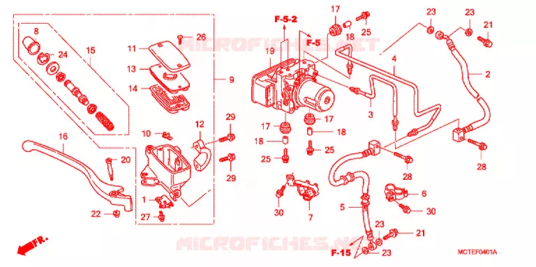 MAITRE-CYLINDRE FREIN AV. (FJS600A) Honda SCOOTER 600 SILVERWING 2008  FJS600A7