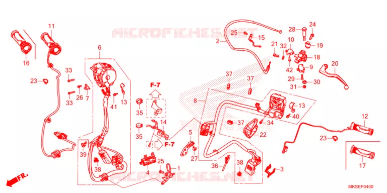 LEVIER DE GUIDON/COMMUTATEUR/CABLE (MT) Honda MOTO 1100 AFRICA-TWIN 2021  CRF1100A4M