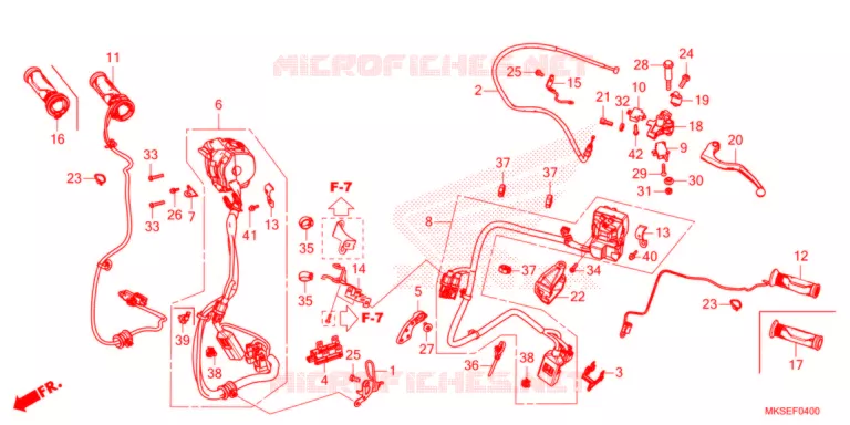 LEVIER DE GUIDON/COMMUTATEUR/CABLE (MT) Honda MOTO 1100 AFRICA-TWIN 2021  CRF1100AM
