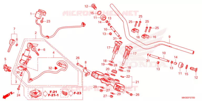 GUIDON - TE DE FOURCHE Honda MOTO 1100 AFRICA-TWIN 2021  CRF1100AM