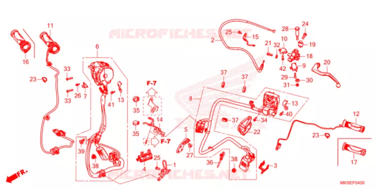 LEVIER DE GUIDON/COMMUTATEUR/CABLE (MT) Honda MOTO 1100 AFRICA-TWIN 2021  CRF1100AM