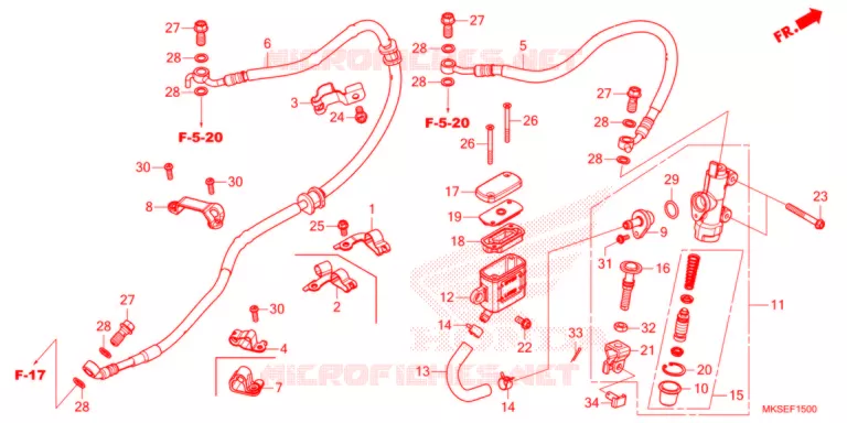 MAITRE CYLINDRE DE FREIN ARRIERE Honda MOTO 1100 AFRICA-TWIN 2021  CRF1100DM
