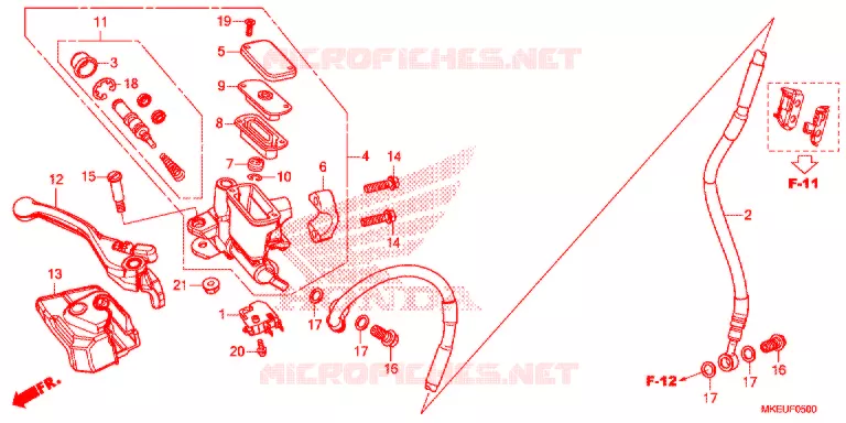 MAITRE CYLINDRE DE FREIN AVANT Honda MOTO 450 CRF 2020  CRF450LL
