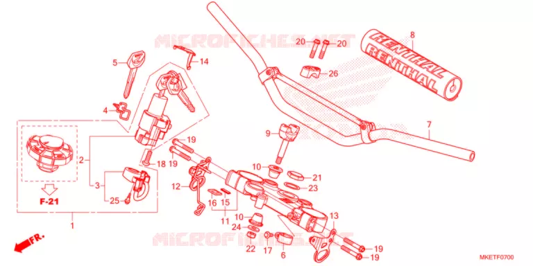 GUIDON - TE DE FOURCHE Honda MOTO 450 CRF 2022  CRF450RLM