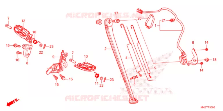 REPOSE PIED - BEQUILLE Honda MOTO 450 CRF 2021  CRF450RLM