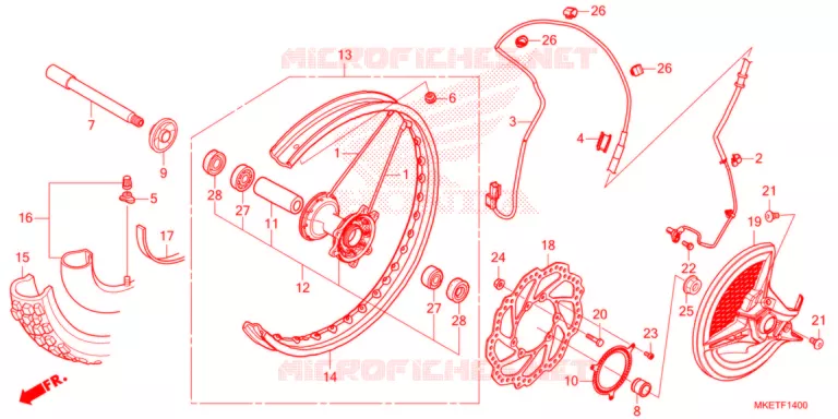 ROUE AVANT Honda MOTO 450 CRF 2021  CRF450RLM