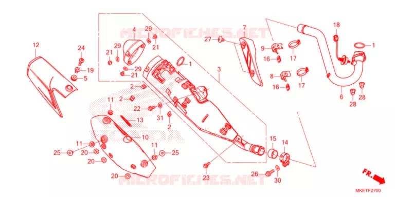 SILENCIEUX D'ECHAPPEMENT Honda MOTO 450 CRF 2022  CRF450RLM