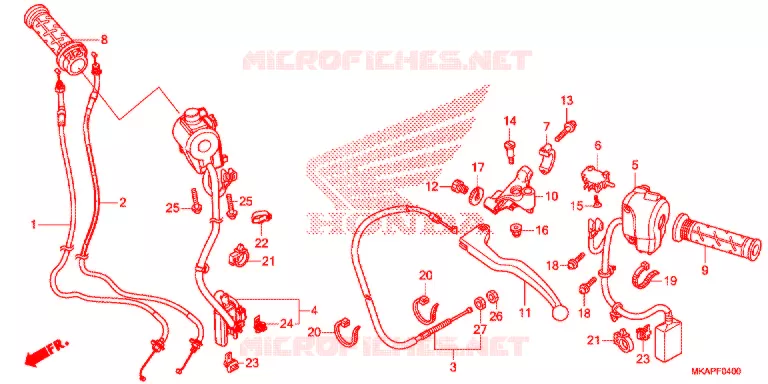 LEVIER DE GUIDON - CABLE - COMMODO Honda MOTO 750 NC 2021  NC750PAM