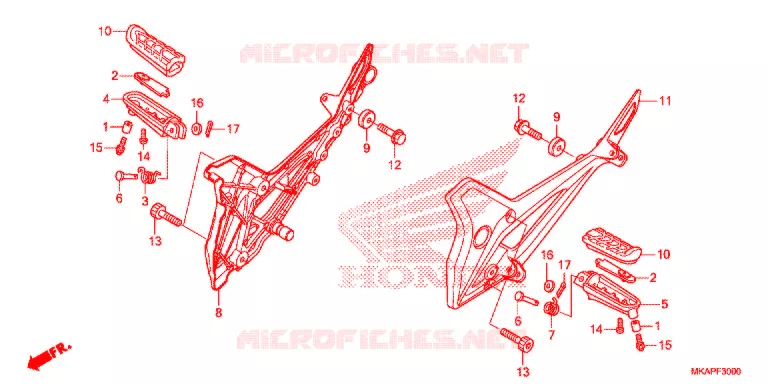 REPOSE PIED Honda MOTO 750 NC 2021  NC750PAM