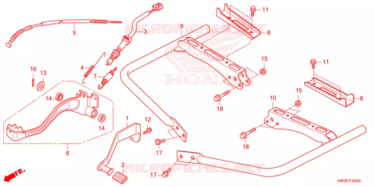 PEDALE - REPOSE PIED Honda ATV 420 FOURTRAX 2021  TRX420TM1M