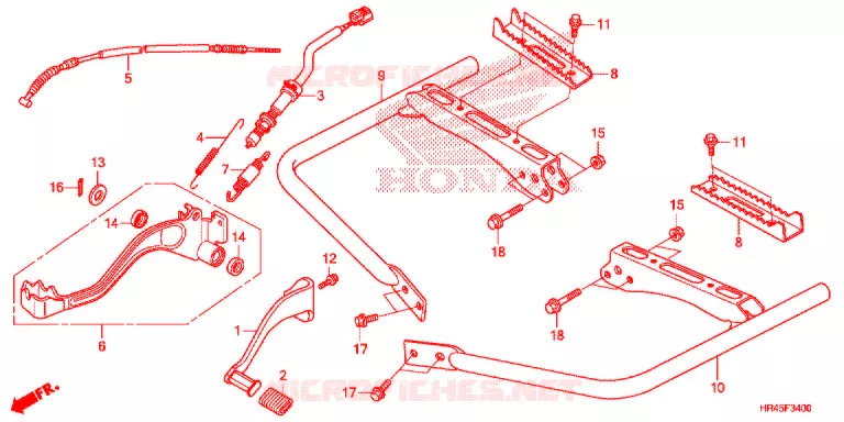 PEDALE - REPOSE PIED Honda ATV 520 FOURTRAX 2021  TRX520FE1M