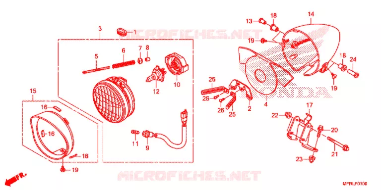 PHARE Honda MOTO 1300 VT 2020  VT1300CXAL