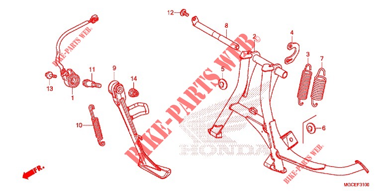 BEQUILLE pour Honda CB 1100 EX ABS de 2016