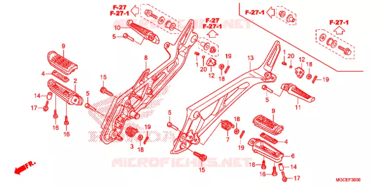 REPOSE PIED Honda MOTO 1100 CB 2014  CB1100SAE