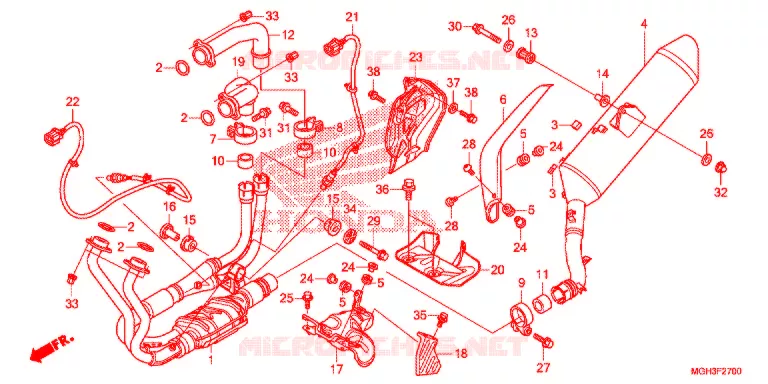 SILENCIEUX D'ECHAPPEMENT Honda MOTO 1200 CROSSTOURER 2012  VFR1200XDC