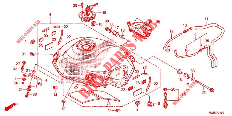 RESERVOIR A CARBURANT pour Honda CROSSTOURER 1200 DCT de 2012