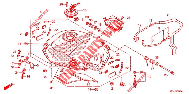 RESERVOIR A CARBURANT pour Honda CROSSTOURER 1200 NOIR de 2013