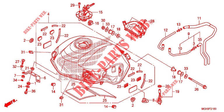 RESERVOIR A CARBURANT pour Honda CROSSTOURER 1200 de 2013