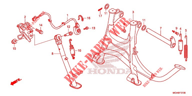 BEQUILLE pour Honda CROSSTOURER 1200 DCT ABS de 2014