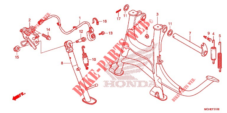 BEQUILLE pour Honda CROSSTOURER 1200 DCT de 2014