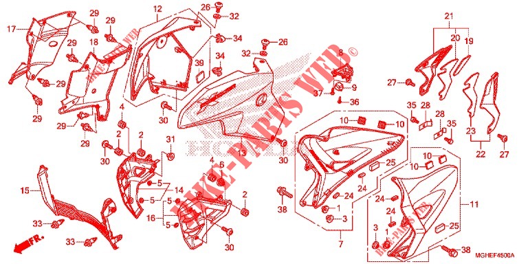CARENAGES LATERAUX AVANT pour Honda CROSSTOURER 1200 DL de 2014