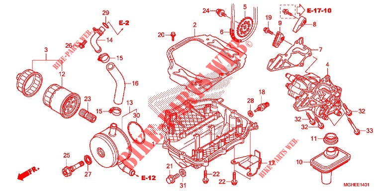 POMPE A HUILE (VFR1200XD/XDA/XDL/XDS) pour Honda CROSSTOURER 1200 DL de 2014