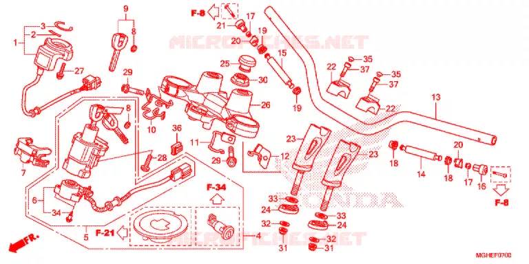 GUIDON - TE DE FOURCHE Honda MOTO 1200 CROSSTOURER 2014  VFR1200XDLE