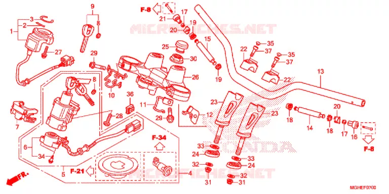 GUIDON - TE DE FOURCHE Honda MOTO 1200 CROSSTOURER 2014  VFR1200XDLE
