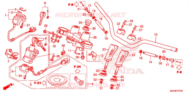 GUIDON - TE DE FOURCHE Honda MOTO 1200 CROSSTOURER 2014  VFR1200XDLE