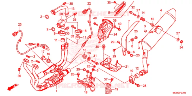 SILENCIEUX D'ECHAPPEMENT Honda MOTO 1200 CROSSTOURER 2016  VFR1200XG